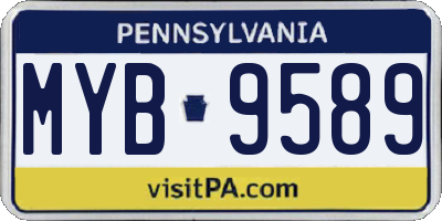 PA license plate MYB9589