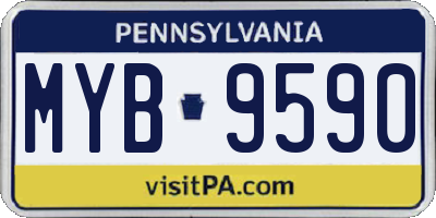 PA license plate MYB9590
