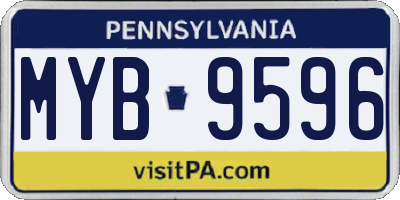 PA license plate MYB9596