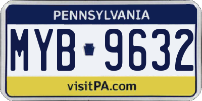 PA license plate MYB9632