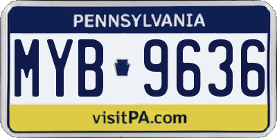 PA license plate MYB9636