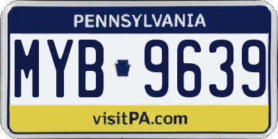 PA license plate MYB9639