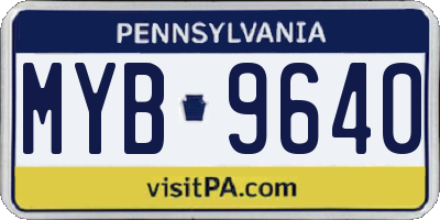 PA license plate MYB9640