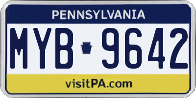 PA license plate MYB9642