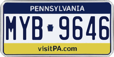 PA license plate MYB9646