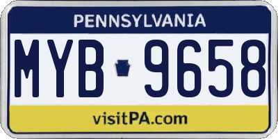 PA license plate MYB9658