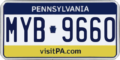 PA license plate MYB9660