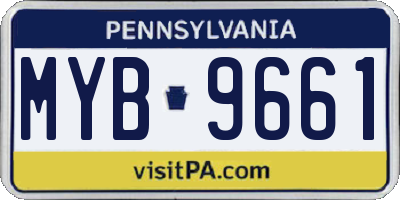 PA license plate MYB9661