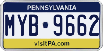 PA license plate MYB9662
