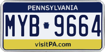 PA license plate MYB9664