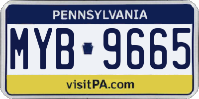 PA license plate MYB9665