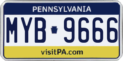 PA license plate MYB9666