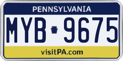PA license plate MYB9675