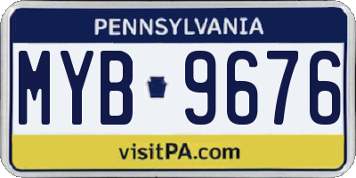 PA license plate MYB9676