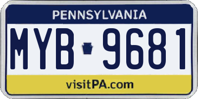 PA license plate MYB9681