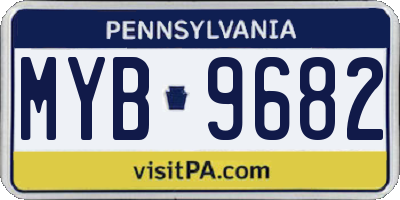 PA license plate MYB9682