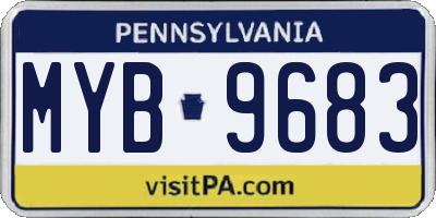PA license plate MYB9683