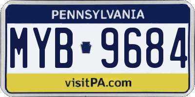 PA license plate MYB9684