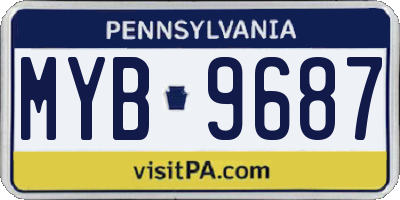 PA license plate MYB9687