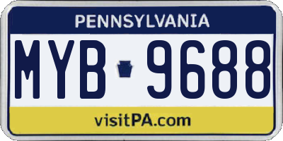 PA license plate MYB9688