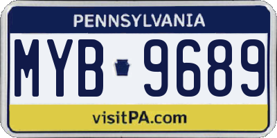 PA license plate MYB9689