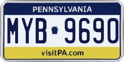 PA license plate MYB9690