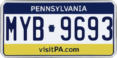 PA license plate MYB9693