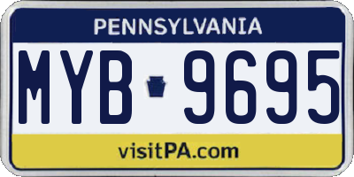 PA license plate MYB9695