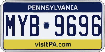 PA license plate MYB9696