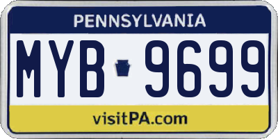 PA license plate MYB9699
