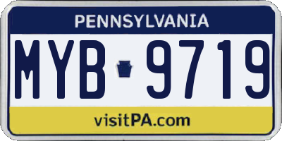 PA license plate MYB9719