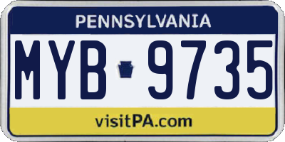 PA license plate MYB9735