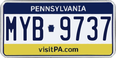 PA license plate MYB9737