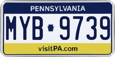 PA license plate MYB9739