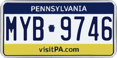 PA license plate MYB9746