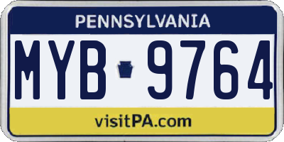 PA license plate MYB9764