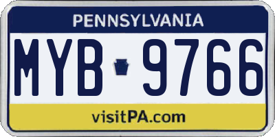 PA license plate MYB9766