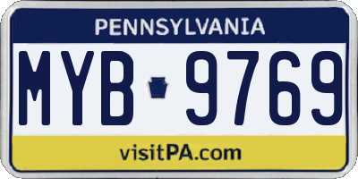 PA license plate MYB9769