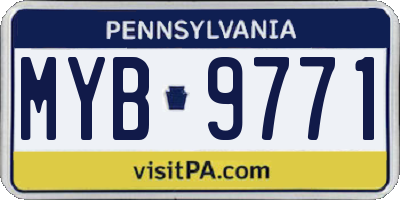 PA license plate MYB9771