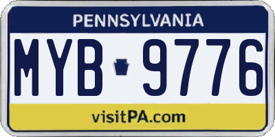 PA license plate MYB9776