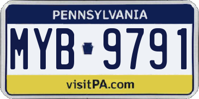 PA license plate MYB9791