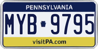 PA license plate MYB9795