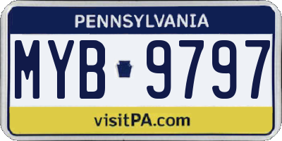 PA license plate MYB9797