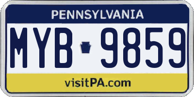PA license plate MYB9859