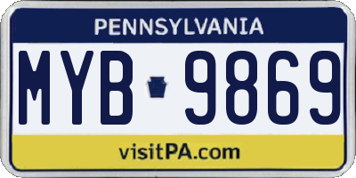 PA license plate MYB9869