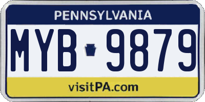 PA license plate MYB9879