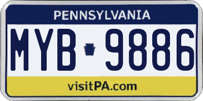 PA license plate MYB9886