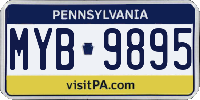 PA license plate MYB9895