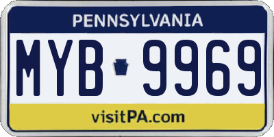 PA license plate MYB9969