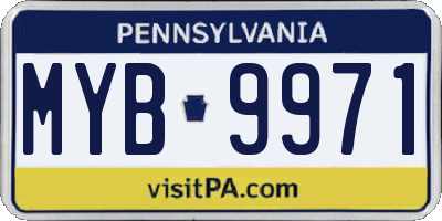 PA license plate MYB9971